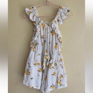 Orange & White Romper